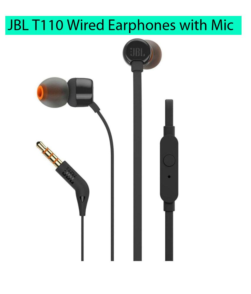 AUDIFONOS JBL T110 CORDED IN EAR BLACK JBLT110BLK